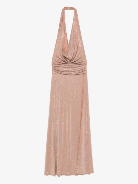 The New Arrivals Ilkyaz Ozel Tanit In Chaos Magicka halter-neck embellished maxi dress