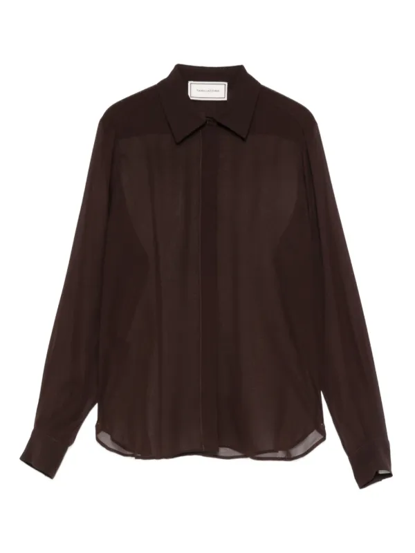 Tagliatore Long-sleeve Shirt in Brown
