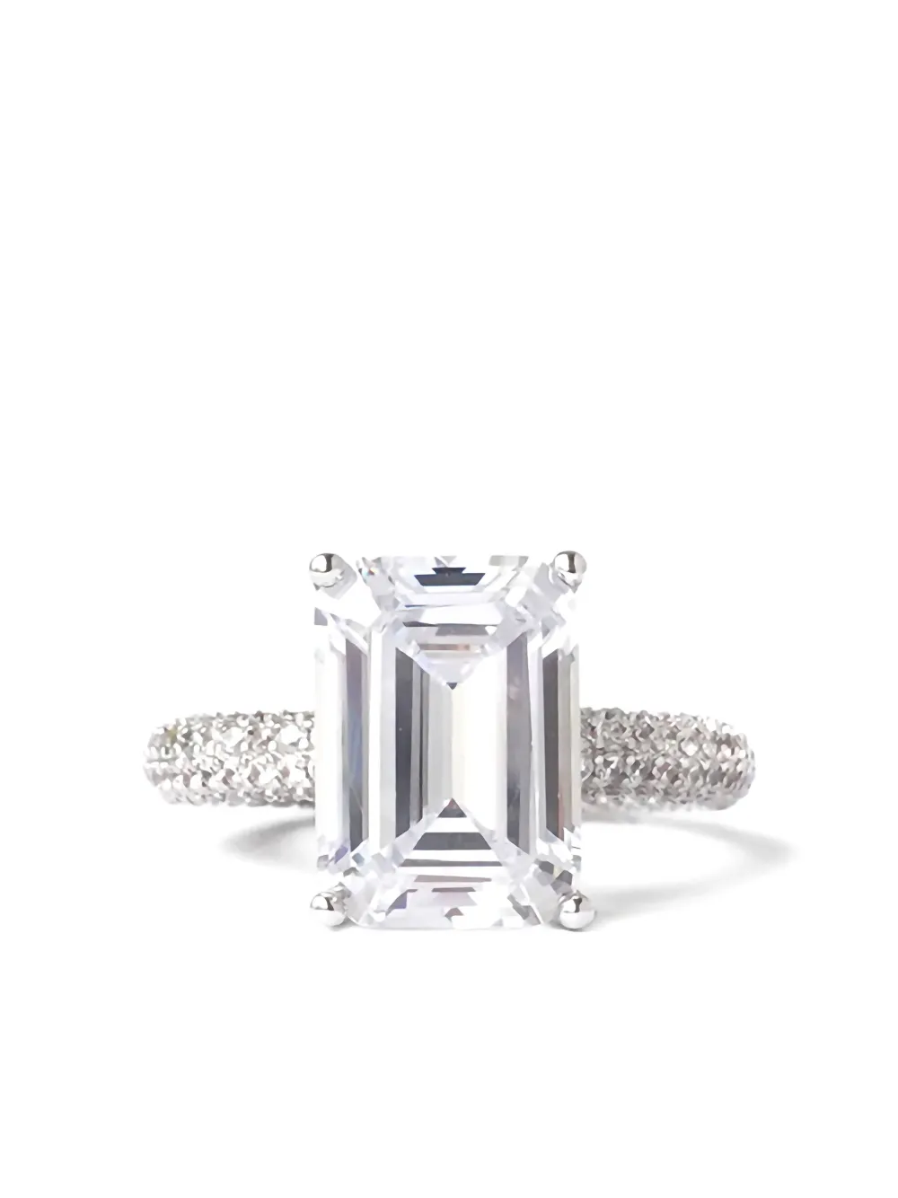 Izabel Display Mega emerald-cut pave ring | Grey | Image 1