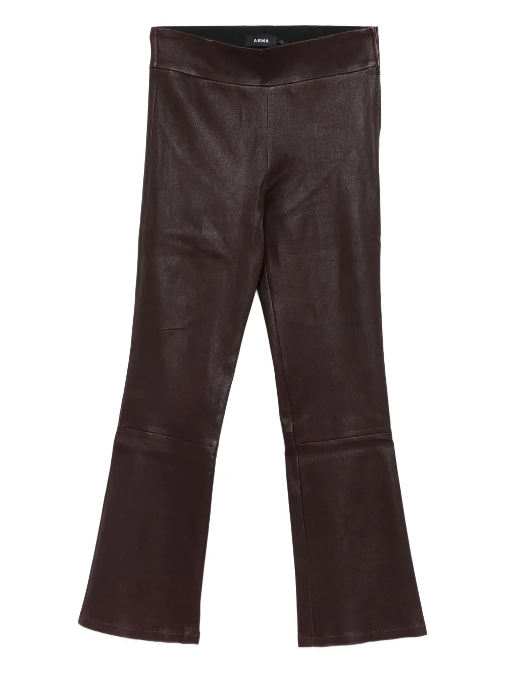 leather flared trousers