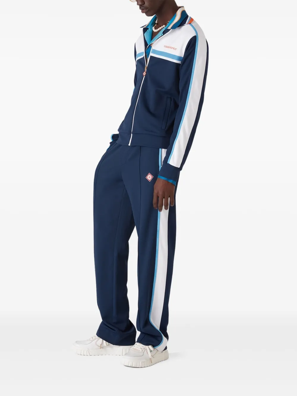 Casablanca panelled zip-up jacket Blauw