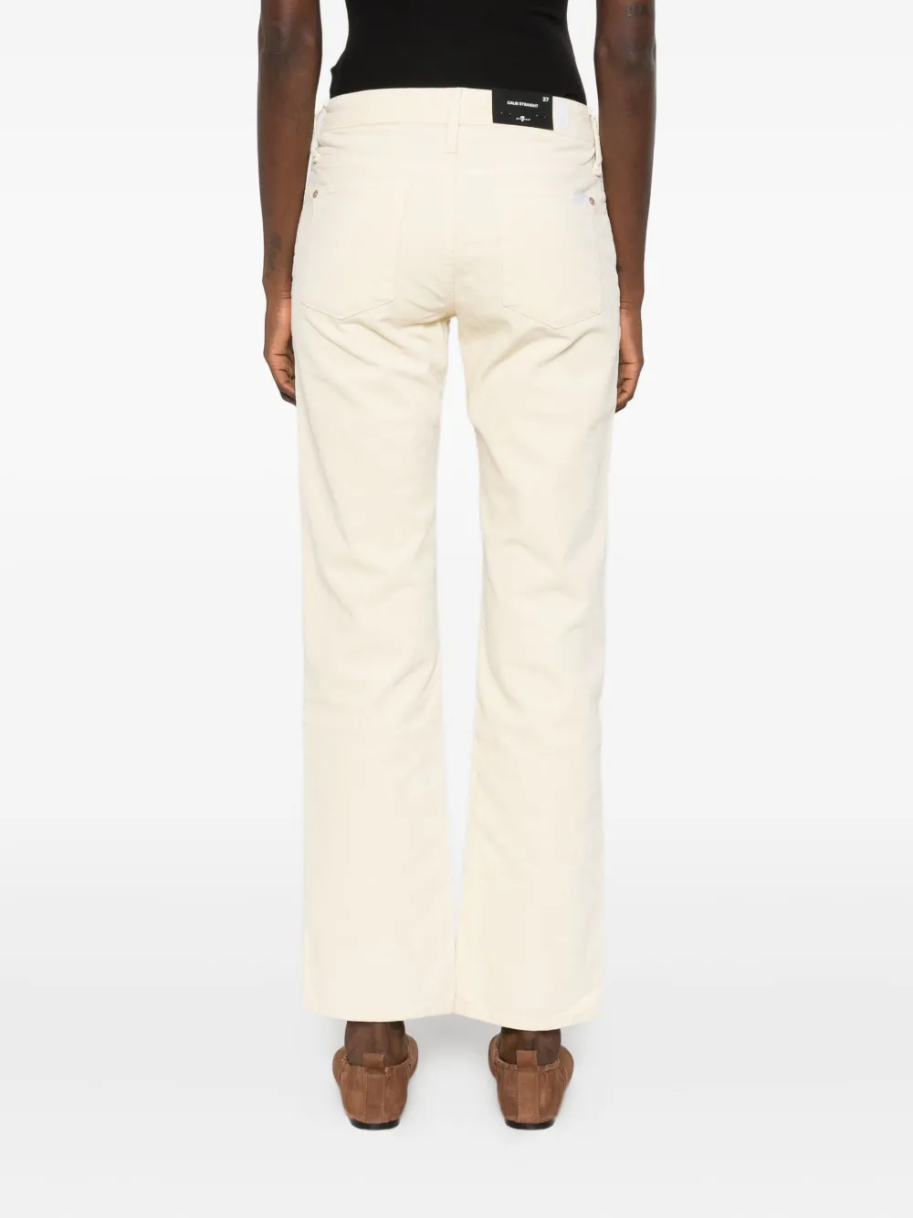 7 For All Mankind Calie Straight Leg Corduroy Pants Clothing In Yellow