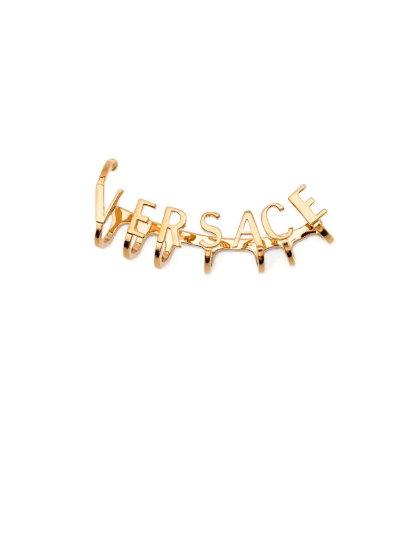 VERSACE フープピアス　グルカ　片耳用　ゴールドカラー　ロゴ Versace グレカ フープピアス | ゴールドトーン | FARFETCH JP