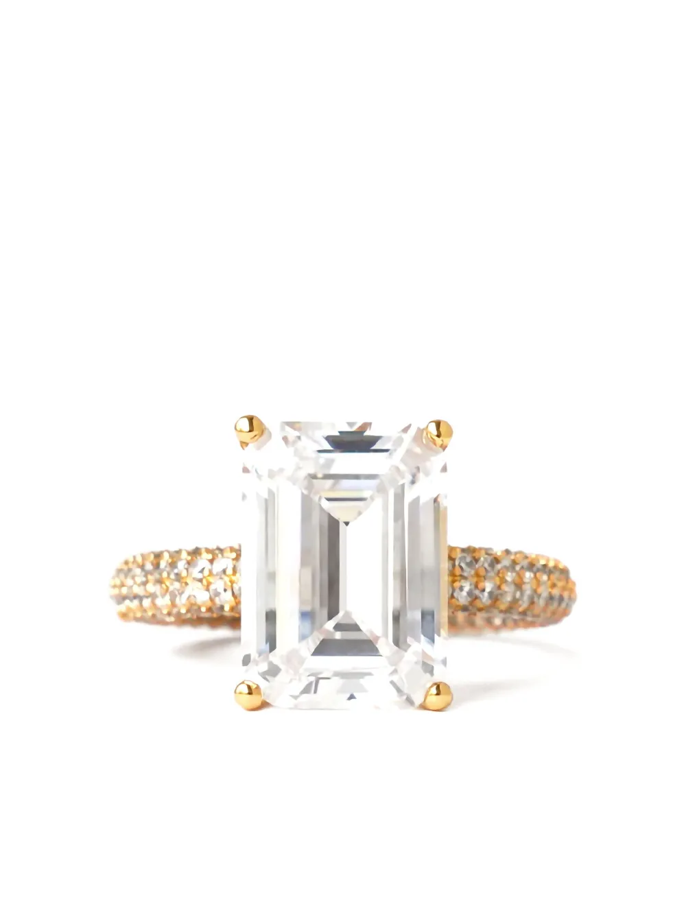 Izabel Display Mega emerald-cut pave ring | Yellow | Image 1