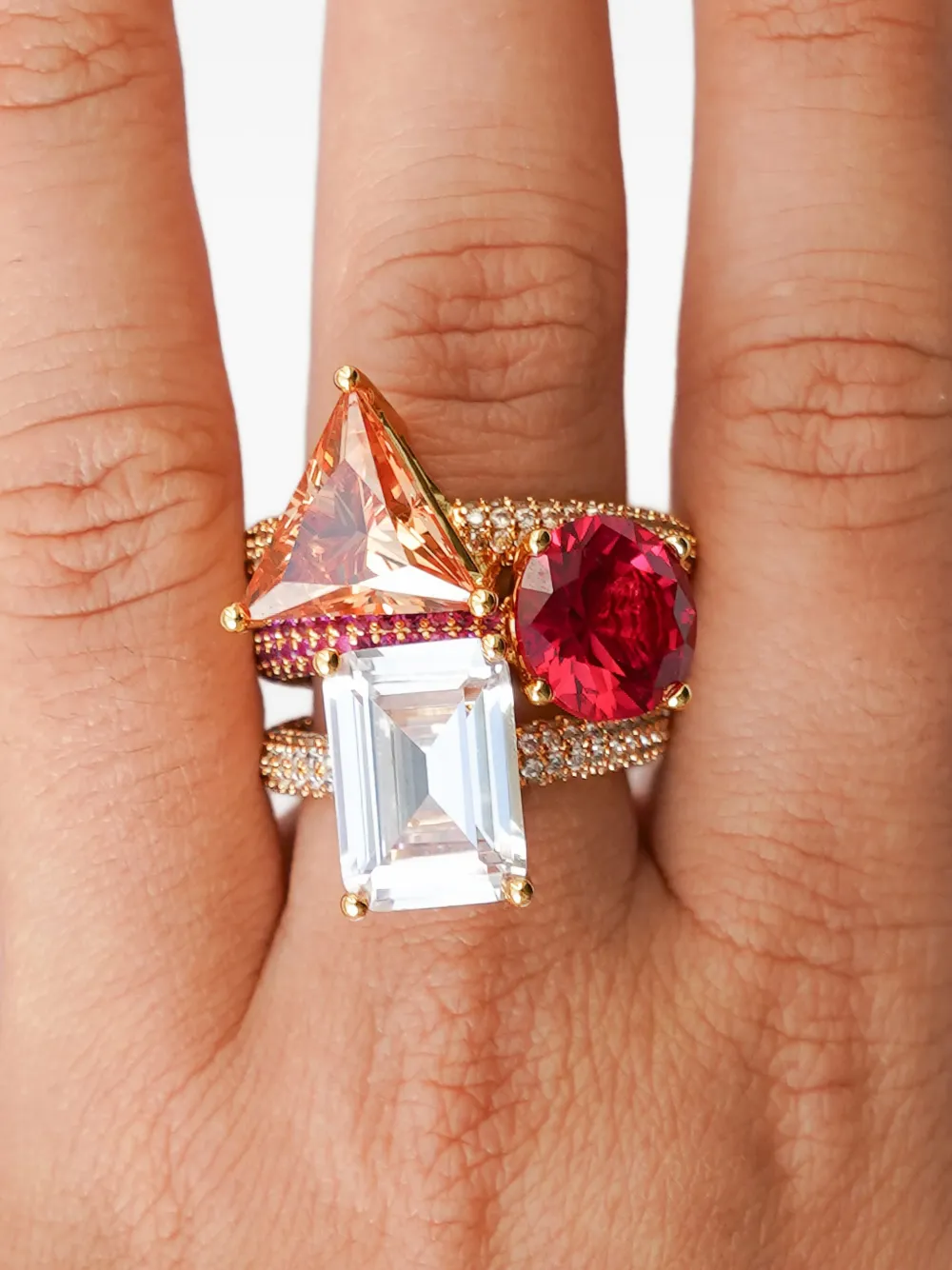 Izabel Display Mega emerald-cut pave ring | Image 2