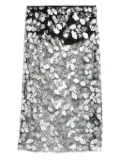 SIEDRES Wells sequin-embellished mesh midi skirt - Black