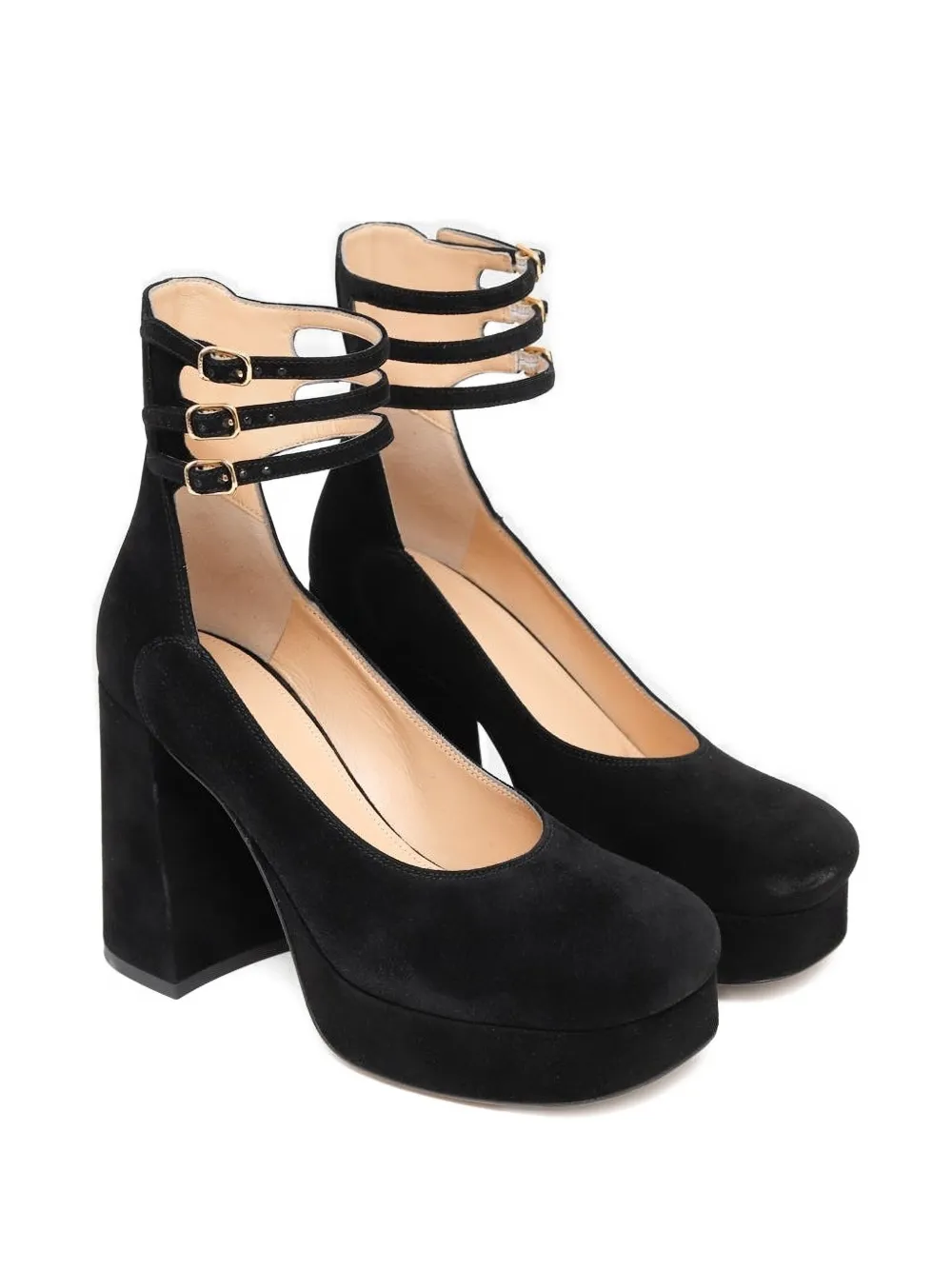 Chloé triple-buckle platform pumps - Zwart