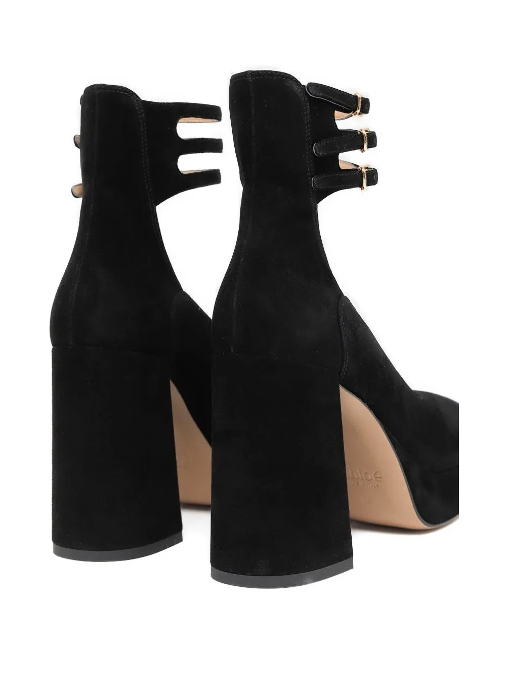 Chloé triple-buckle platform pumps Black