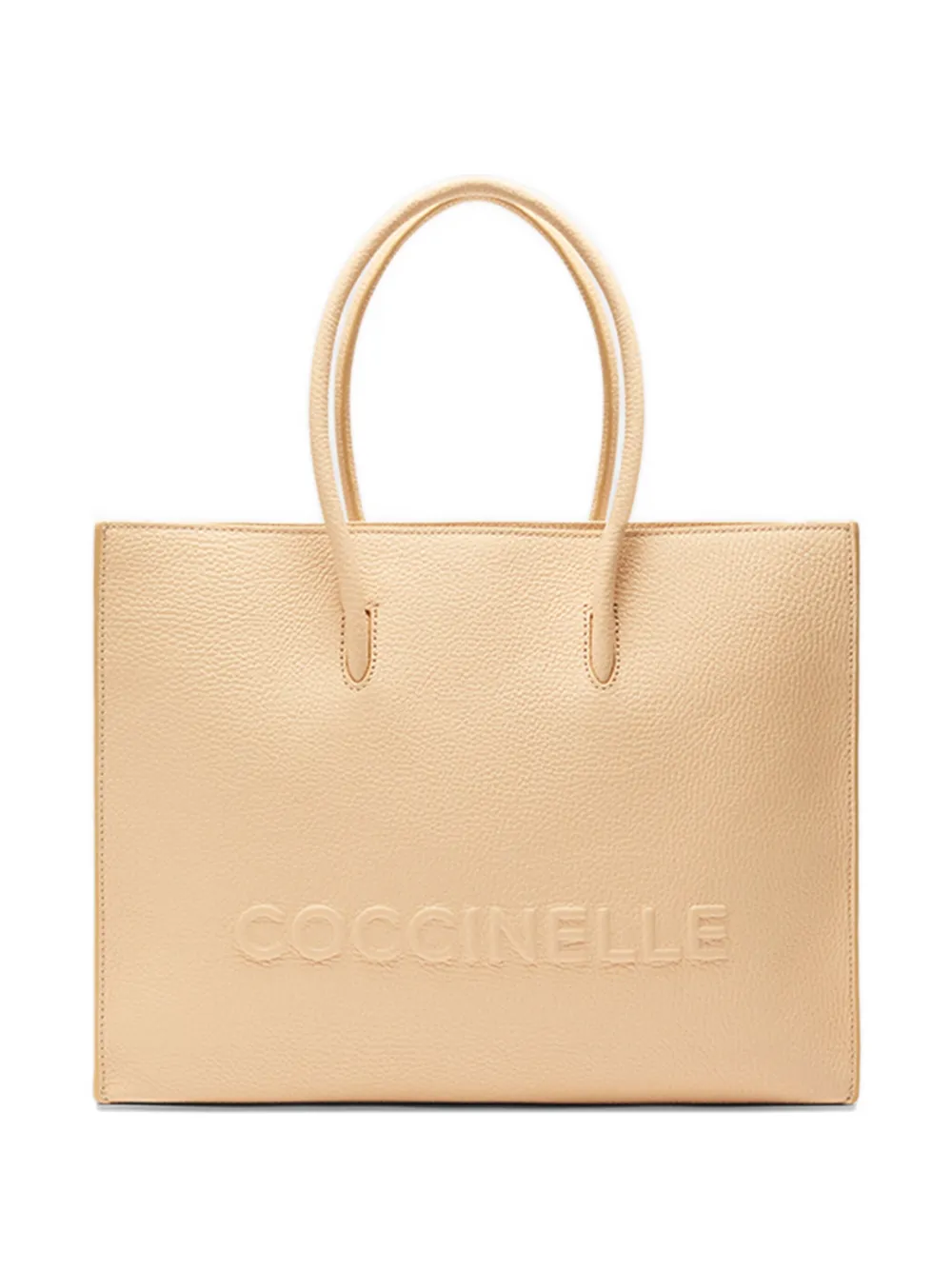 Coccinelle Myrtha maxi-shopper met logo-reliëf Beige