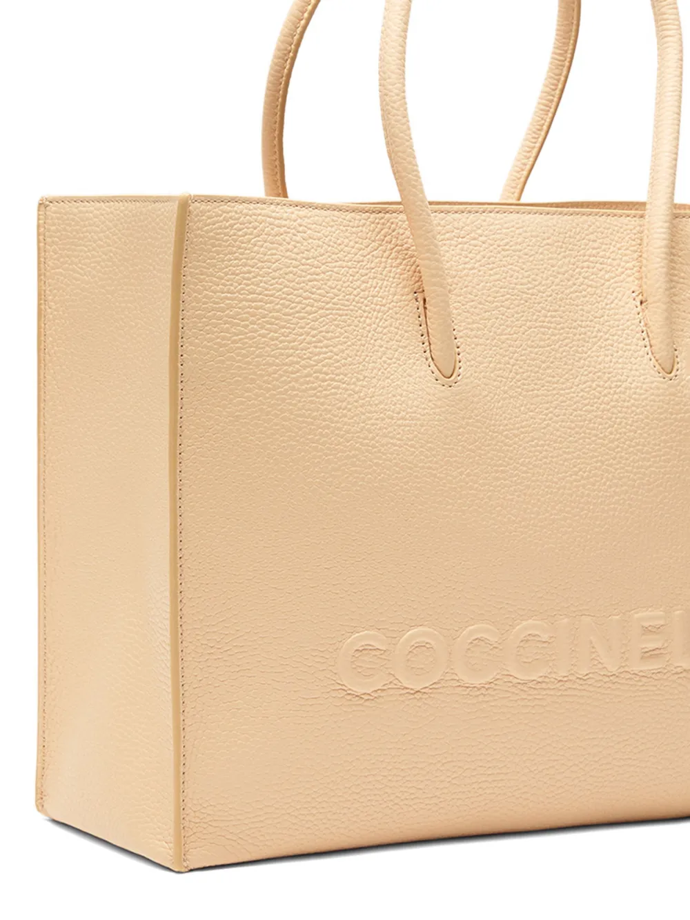 Coccinelle Myrtha maxi-shopper met logo-reliëf Beige