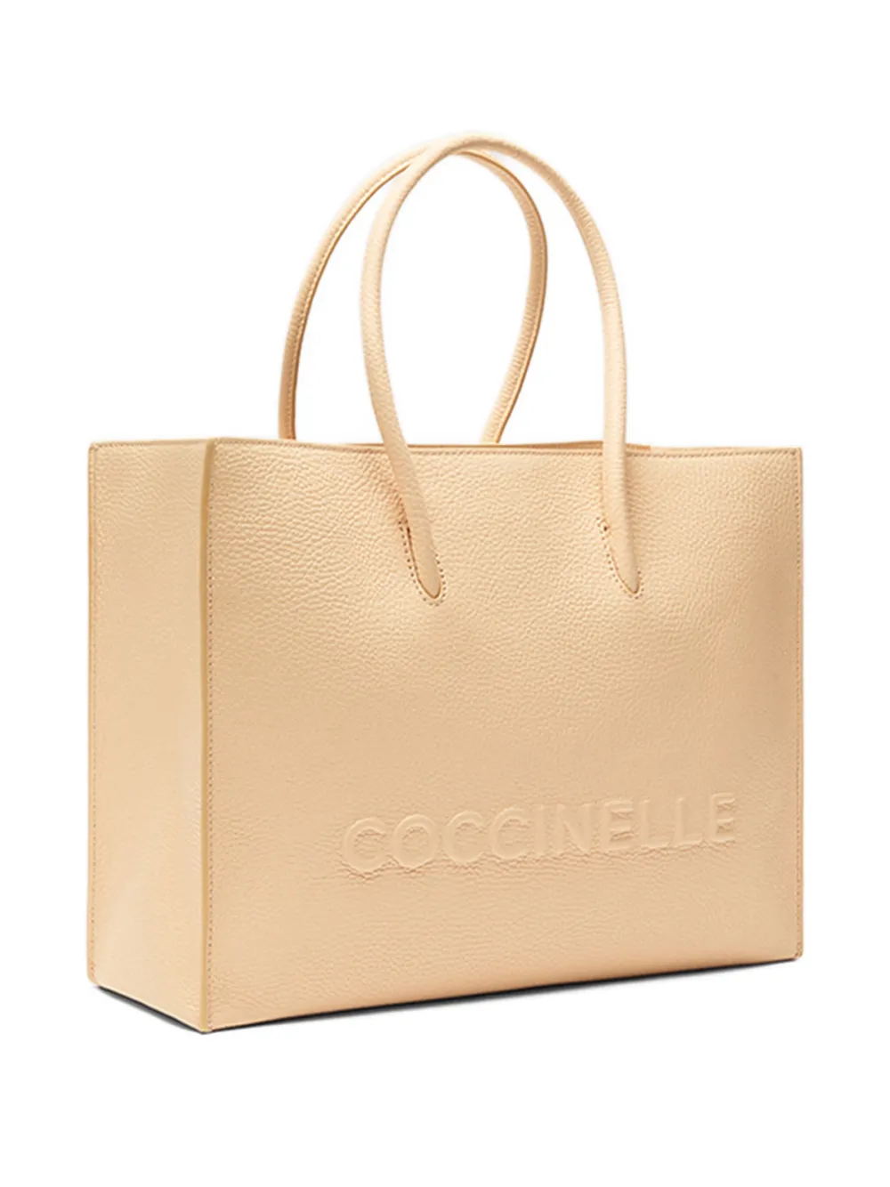 Coccinelle Myrtha maxi-shopper met logo-reliëf Beige