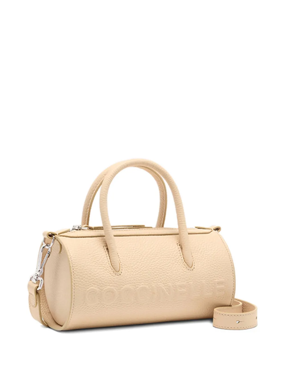 Coccinelle Medium Myrtha cilindrische shopper met reliëf - Beige