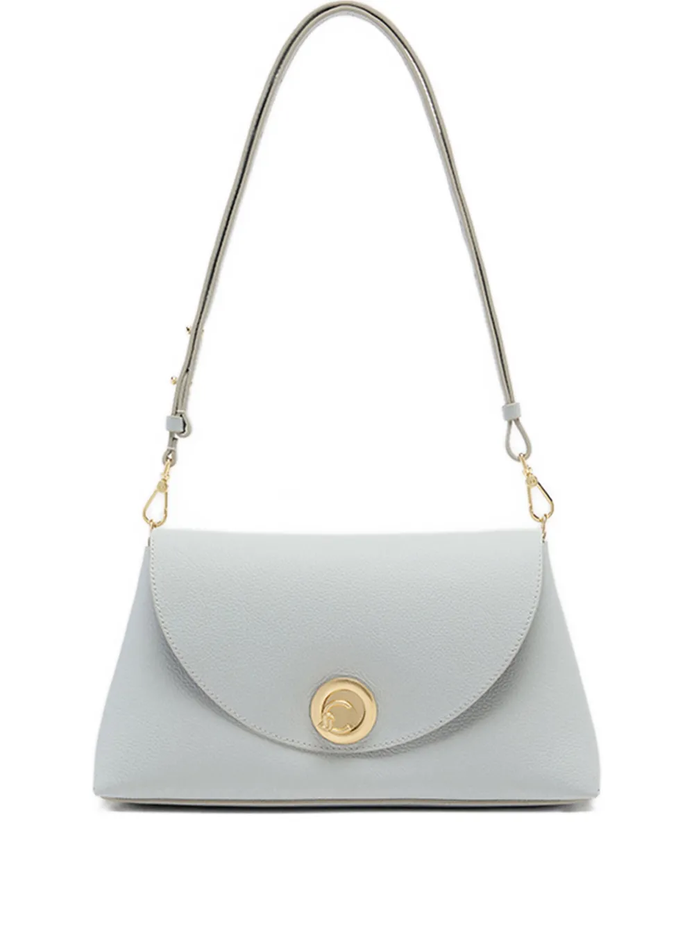 Coccinelle Nikla medium leren schoudertas met rond detail Grijs