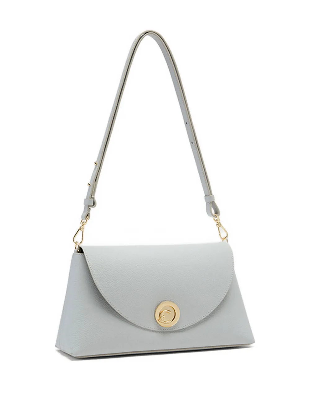 Coccinelle Nikla medium leren schoudertas met rond detail Grijs