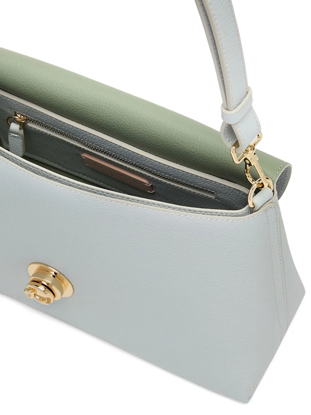 Coccinelle Nikla medium leren schoudertas met rond detail Grijs
