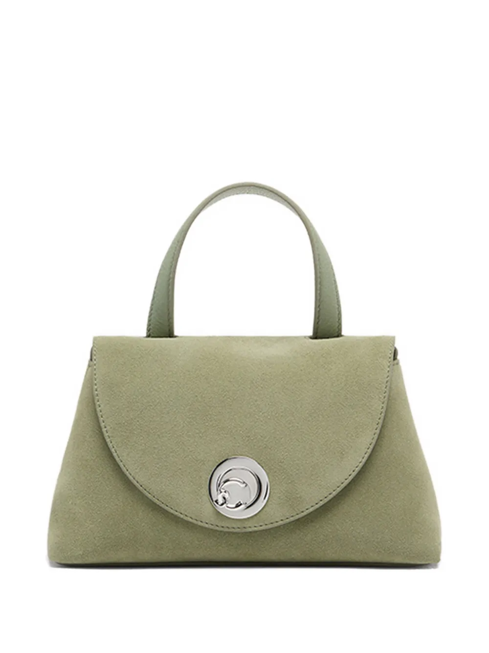 Coccinelle Nikla kleine suède shopper met rond slot Groen