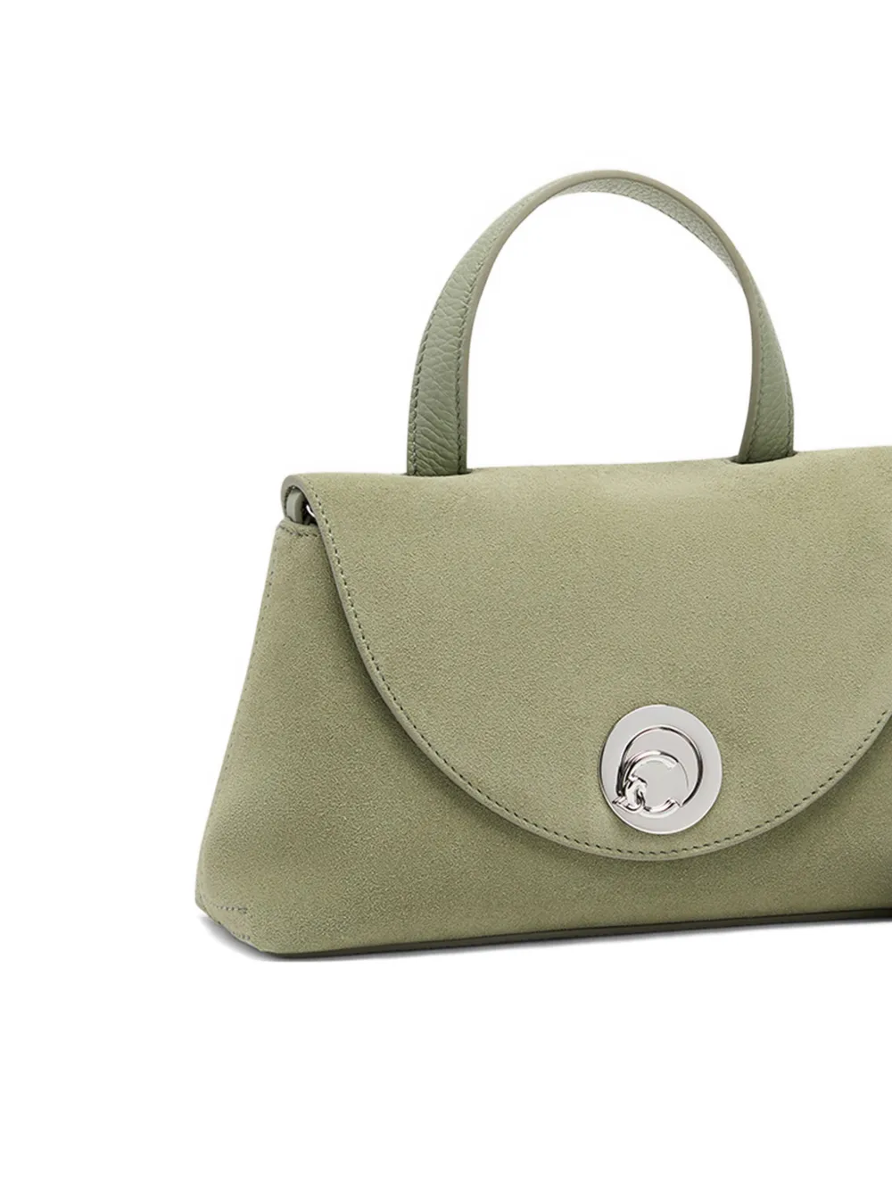 Coccinelle Nikla kleine suède shopper met rond slot Groen