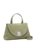 Coccinelle small Nikla circular-lock suede tote bag - Green