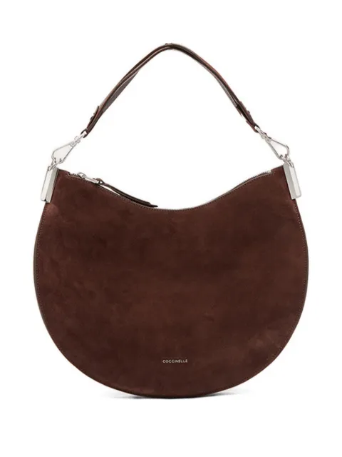 Coccinelle medium Sunup crescent suede shoulder bag