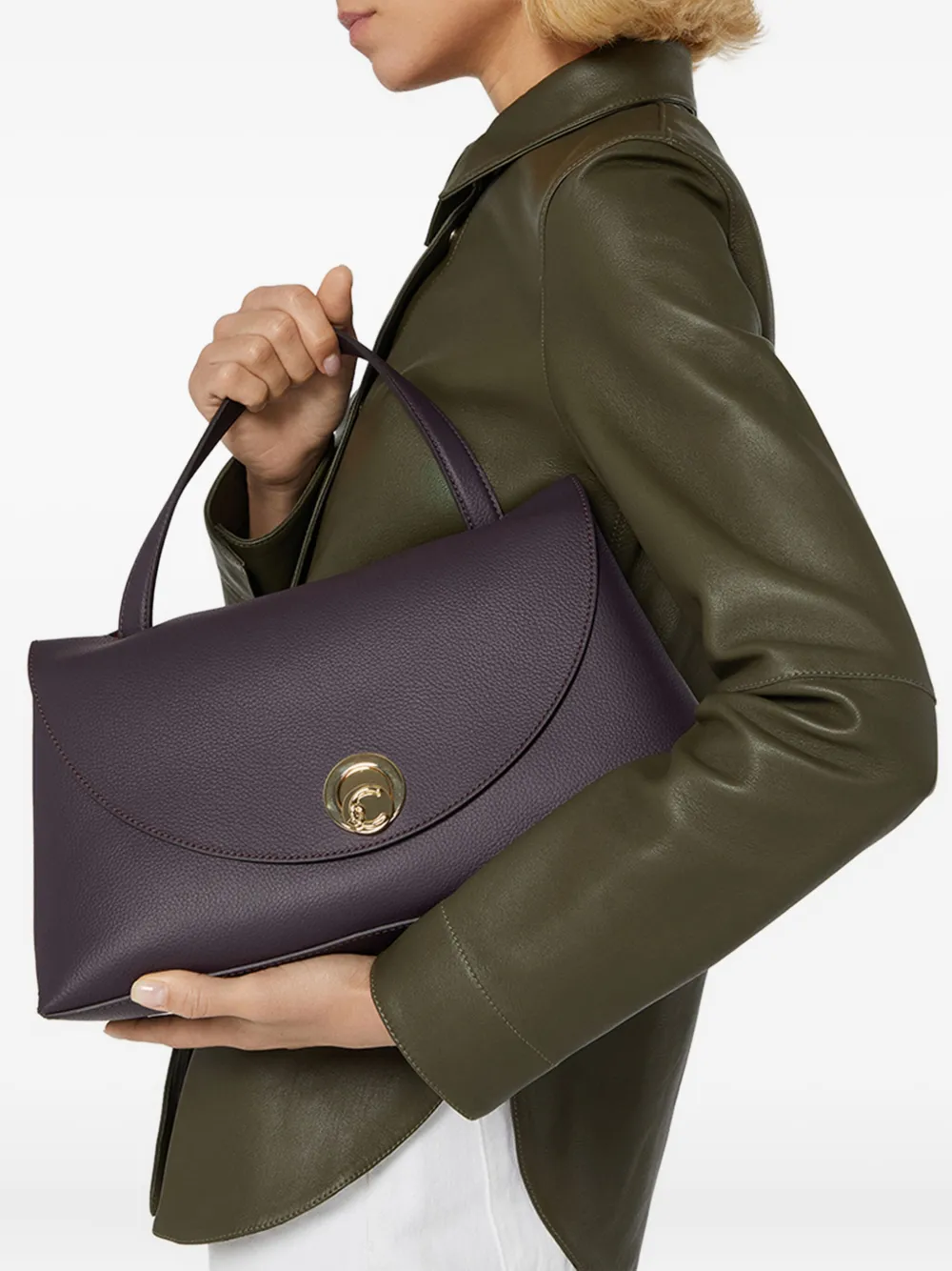 Coccinelle medium Nikla leather tote bag Paars