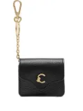 Coccinelle leather clasp-keyring headphones case - Black