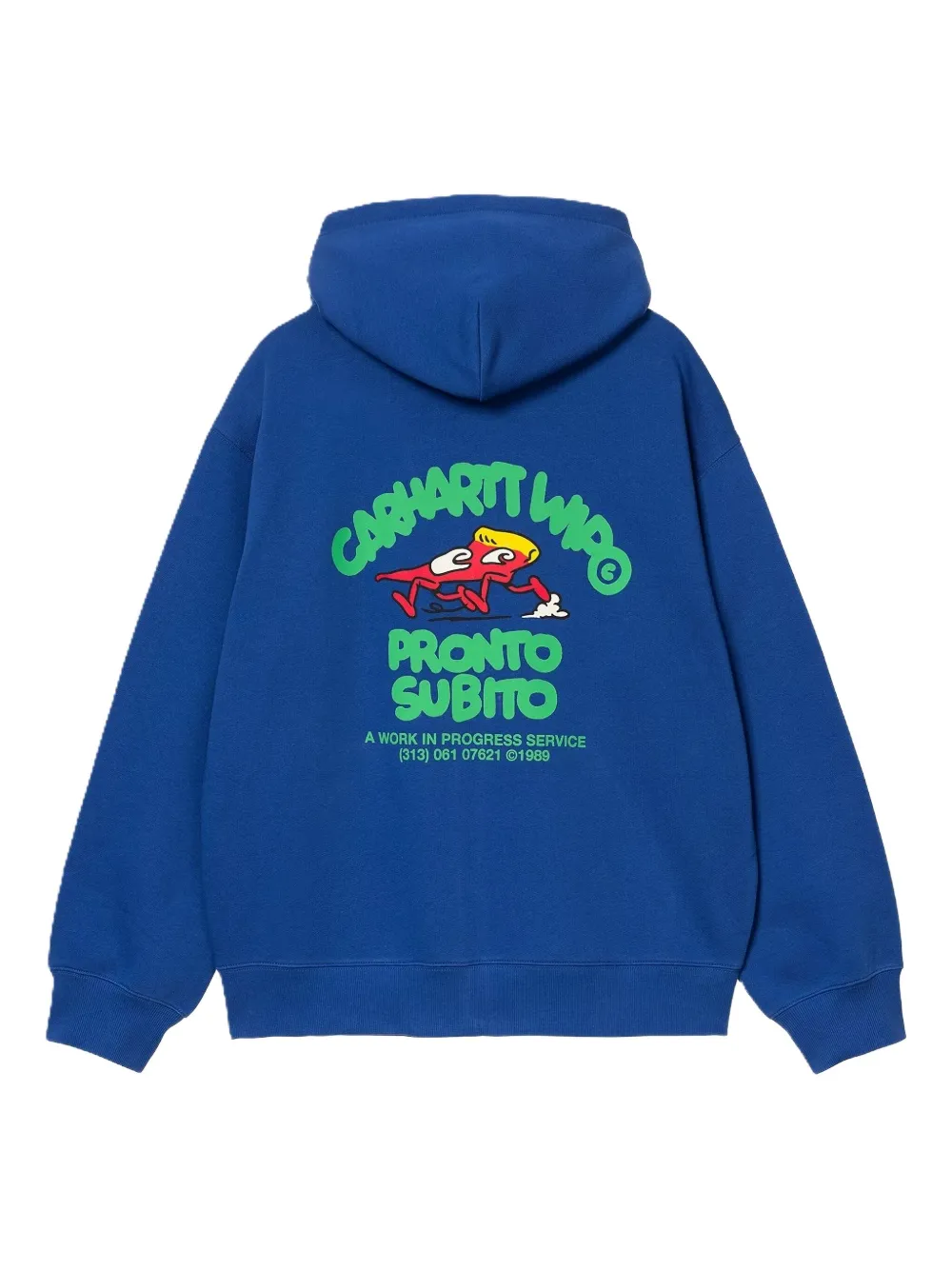 Carhartt Work In Progress Pronto Subito Graphic Zip Hoodie In Blue