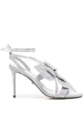 MACH & MACH 90mm Orchid sandals - White