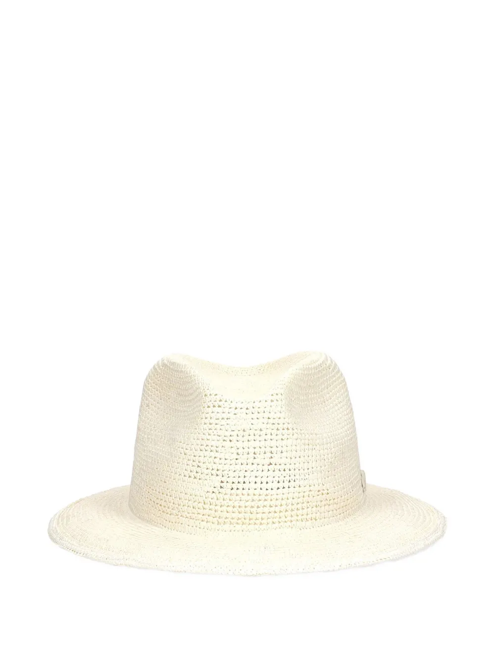 Borsalino Clochard Crochet Fedora Hat In White