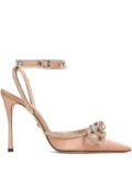 MACH & MACH crystal-embellished satin pumps - Neutrals