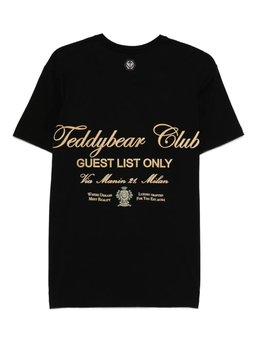 Philipp Plein Katoenen T-shirt met teddybeerprint Zwart