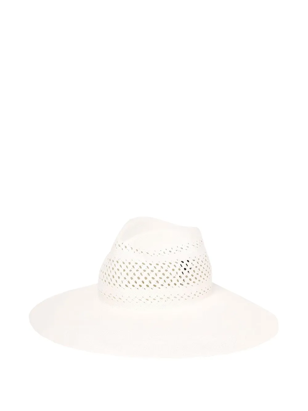 Borsalino ワイドブリム ハット - ホワイト Borsalino ワイドブリム ハット - ホワイト