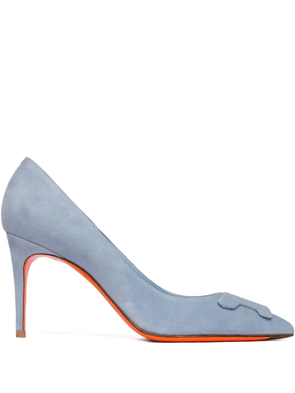 Santoni 85mm Sibille suede heeled pumps Blue