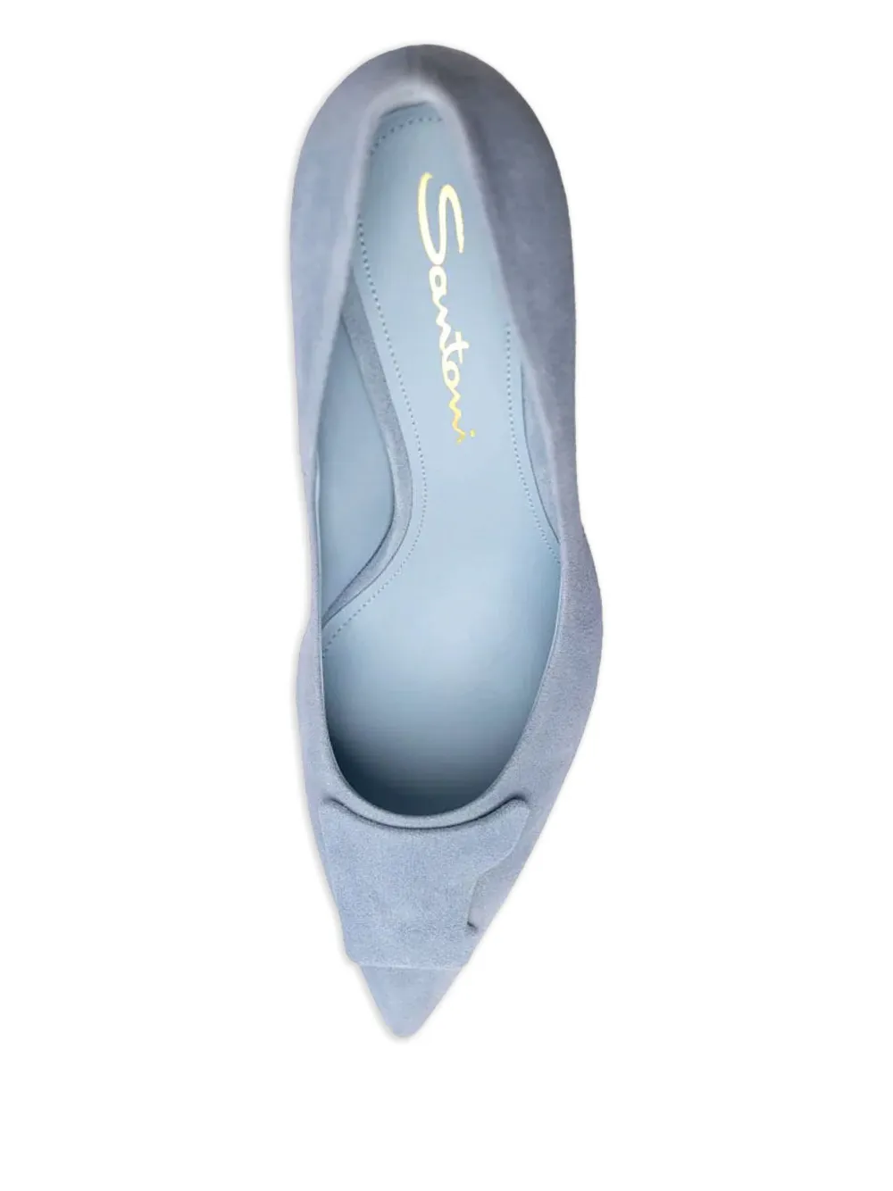 Santoni 85mm Sibille suede heeled pumps Blue