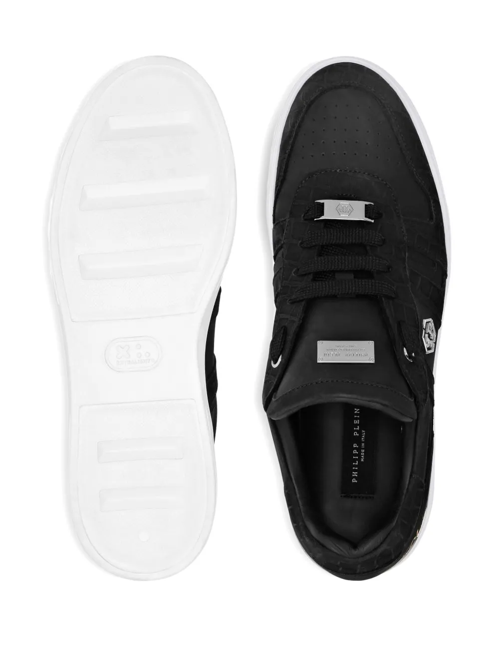 Philipp Plein leather sneakers Black