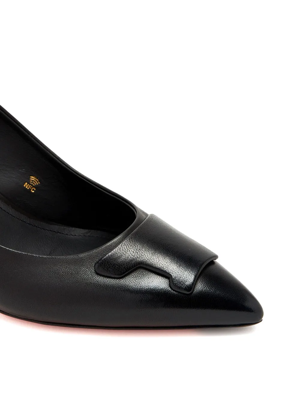Santoni 65mm slingback leather pumps Black