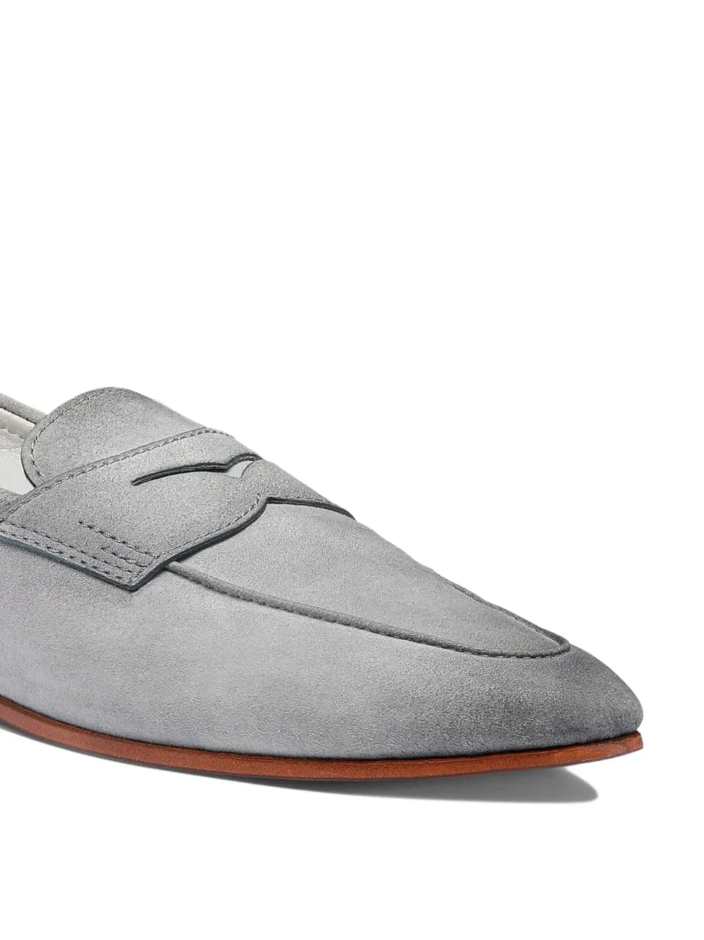 Santoni Carlos suede leather penny loafers Blue