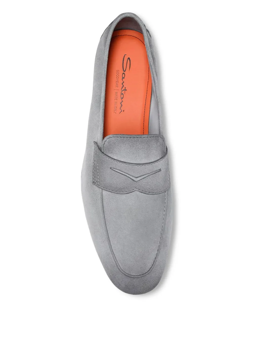 Santoni Carlos suede leather penny loafers Blue