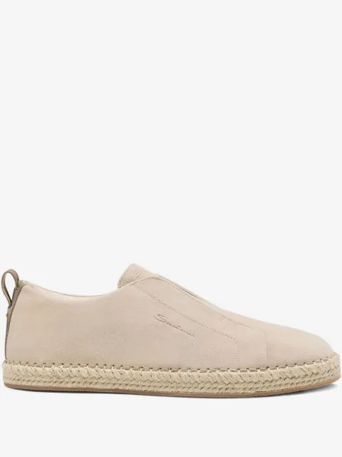 Santoni suede slip-on sneakers