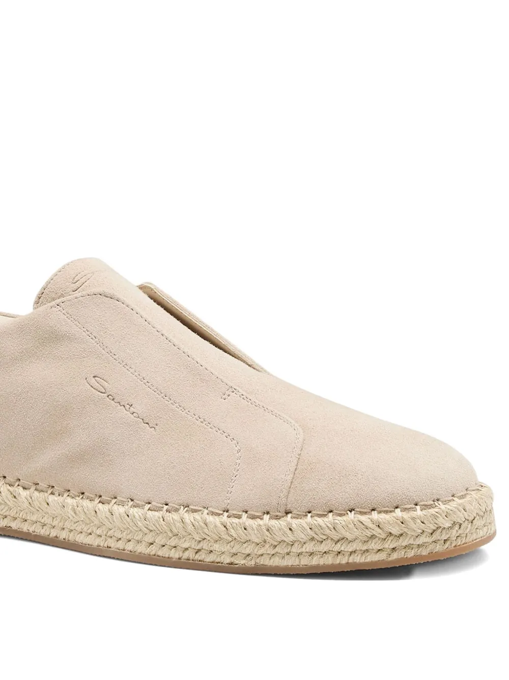 Santoni suede slip-on sneakers Neutrals