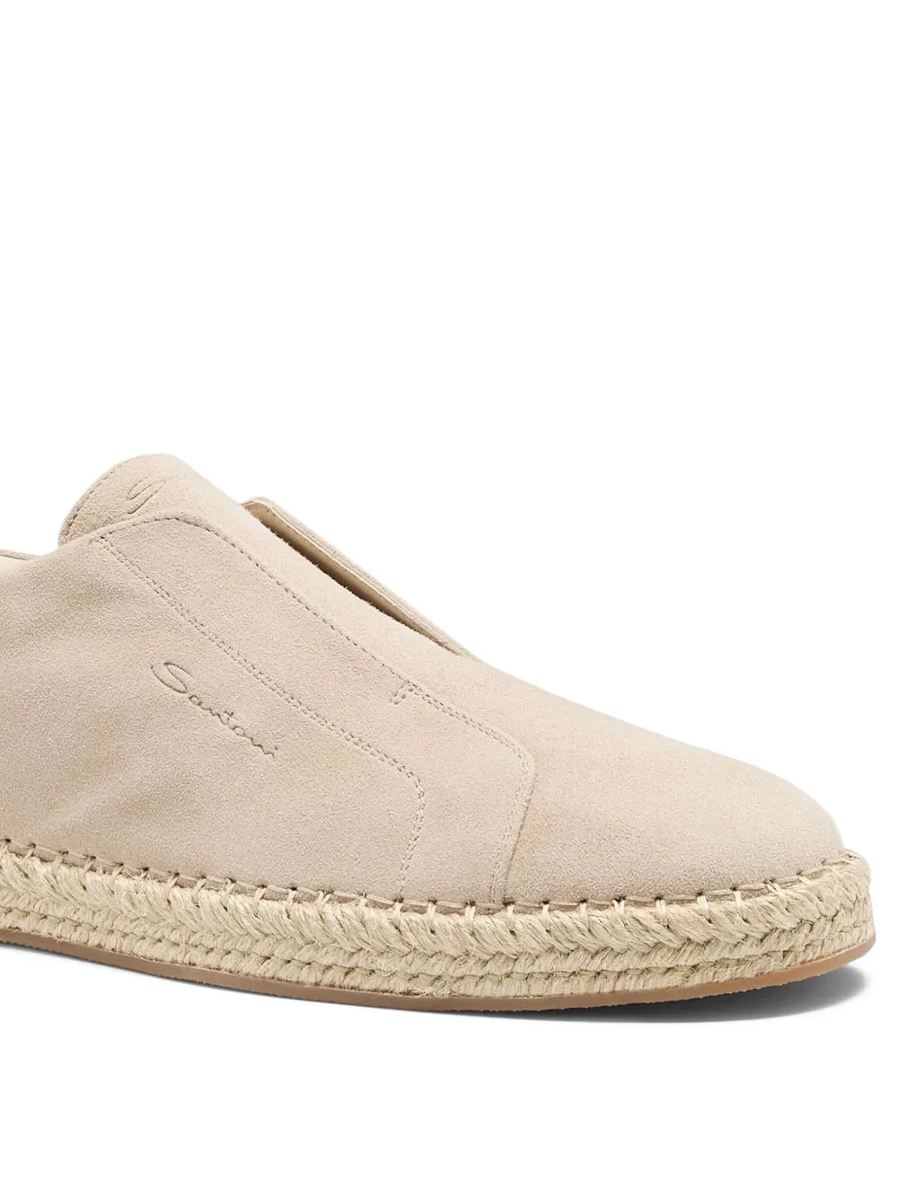 Santoni suede slip-on sneakers Neutrals