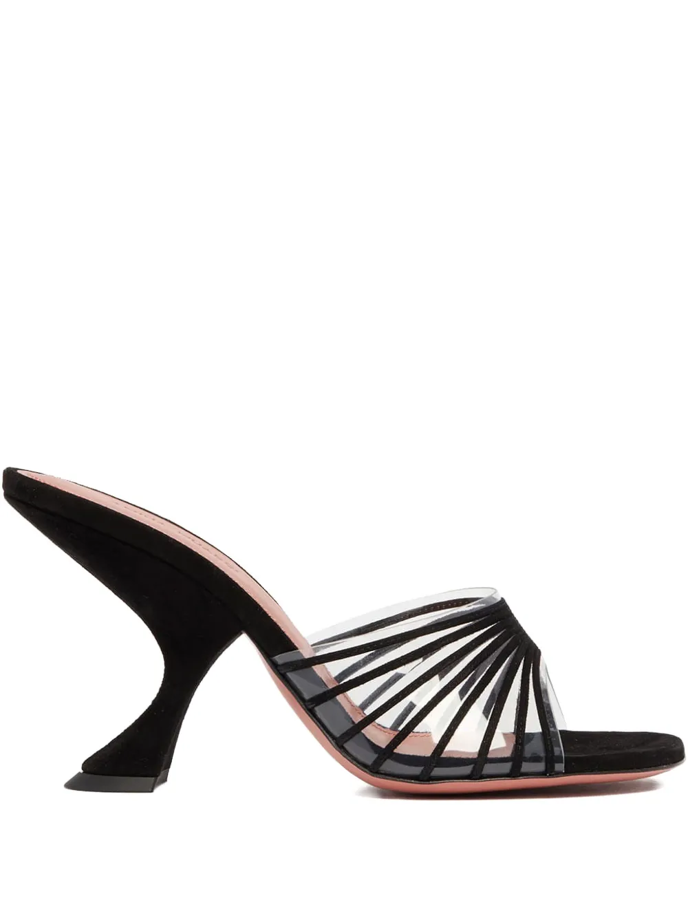 Amina Muaddi 90mm Mookie Suede Sandals In Black