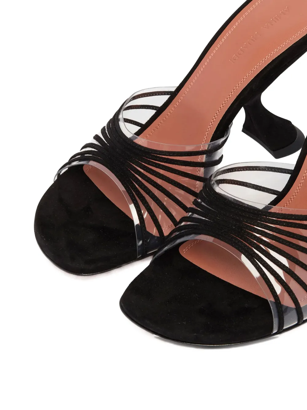 Amina Muaddi Mookie Suede Sandals In Black