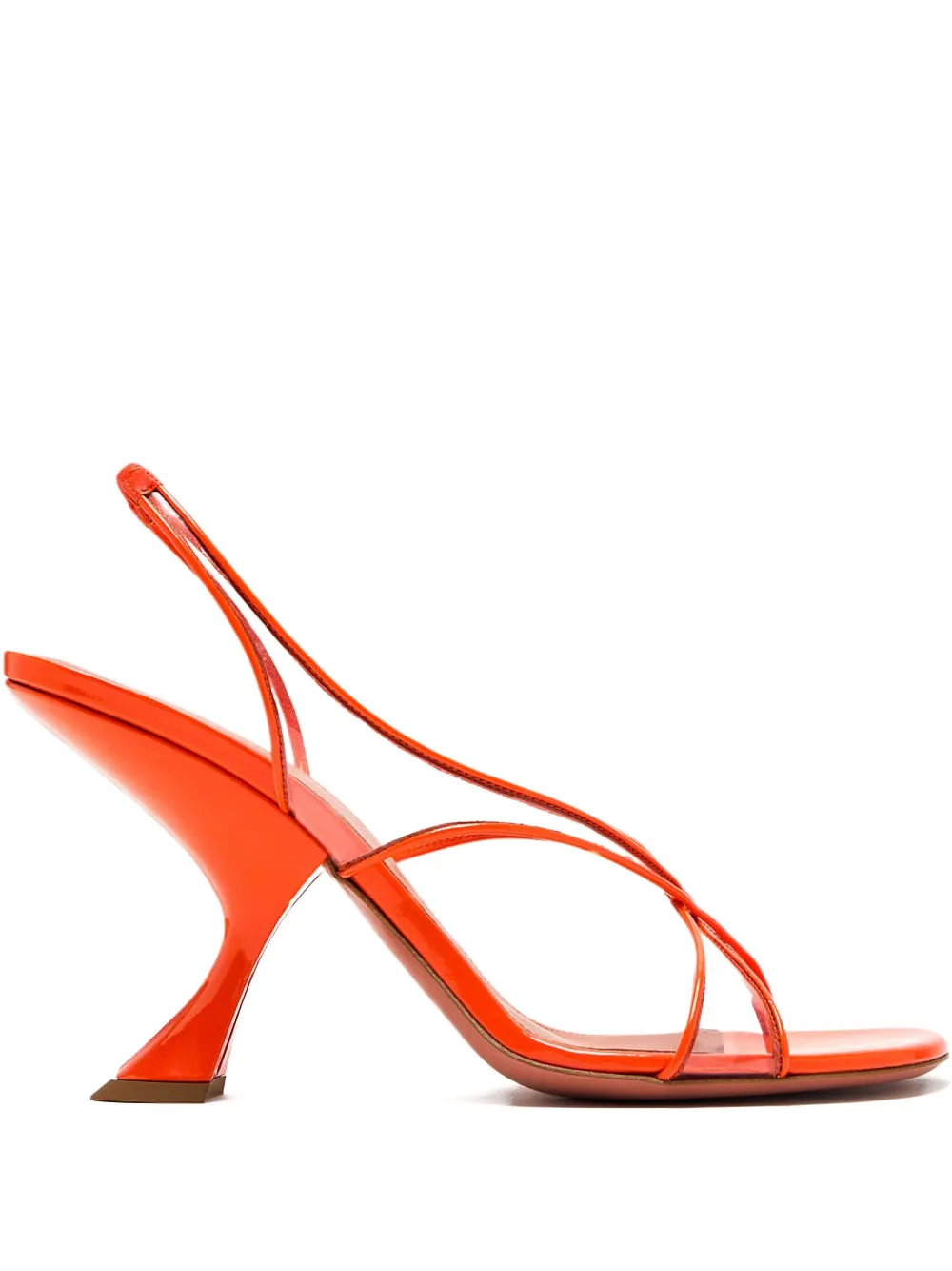 Amina Muaddi 90mm Sculpted-heel Sandals In Orange