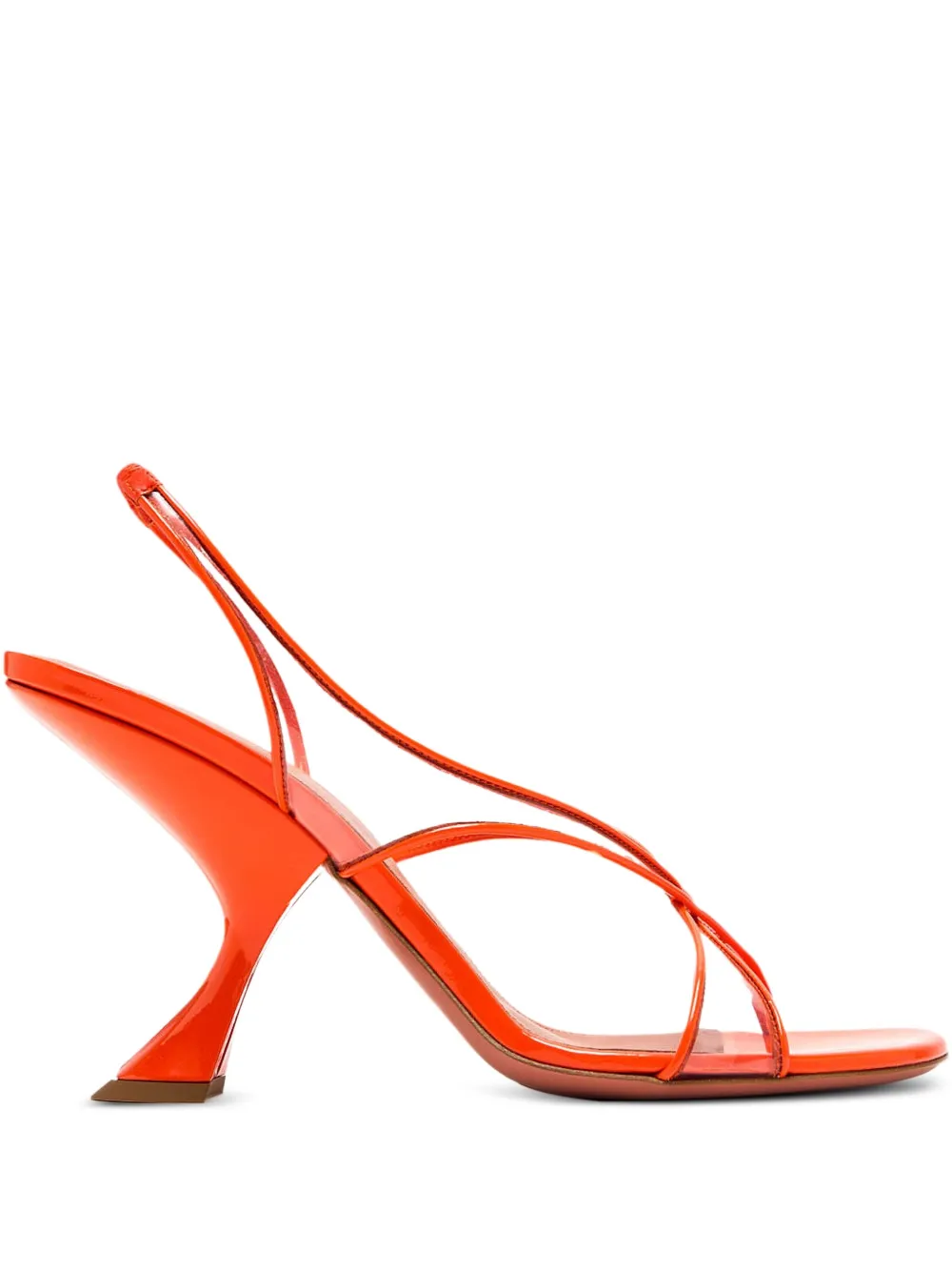 Amina Muaddi 90mm sculpted-heel sandals Orange