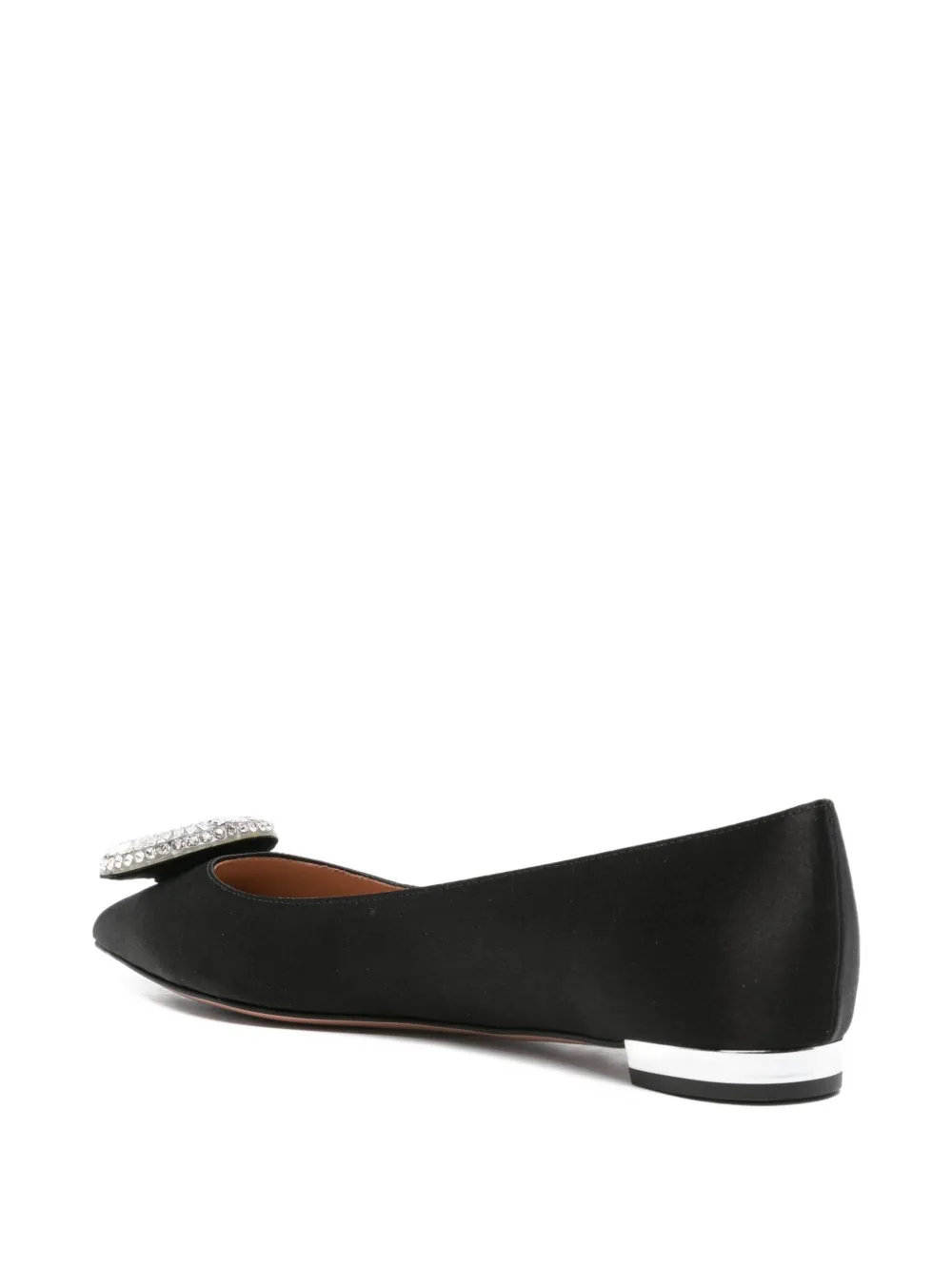 Aquazzura Crystal Hoop embellished flat pumps Black