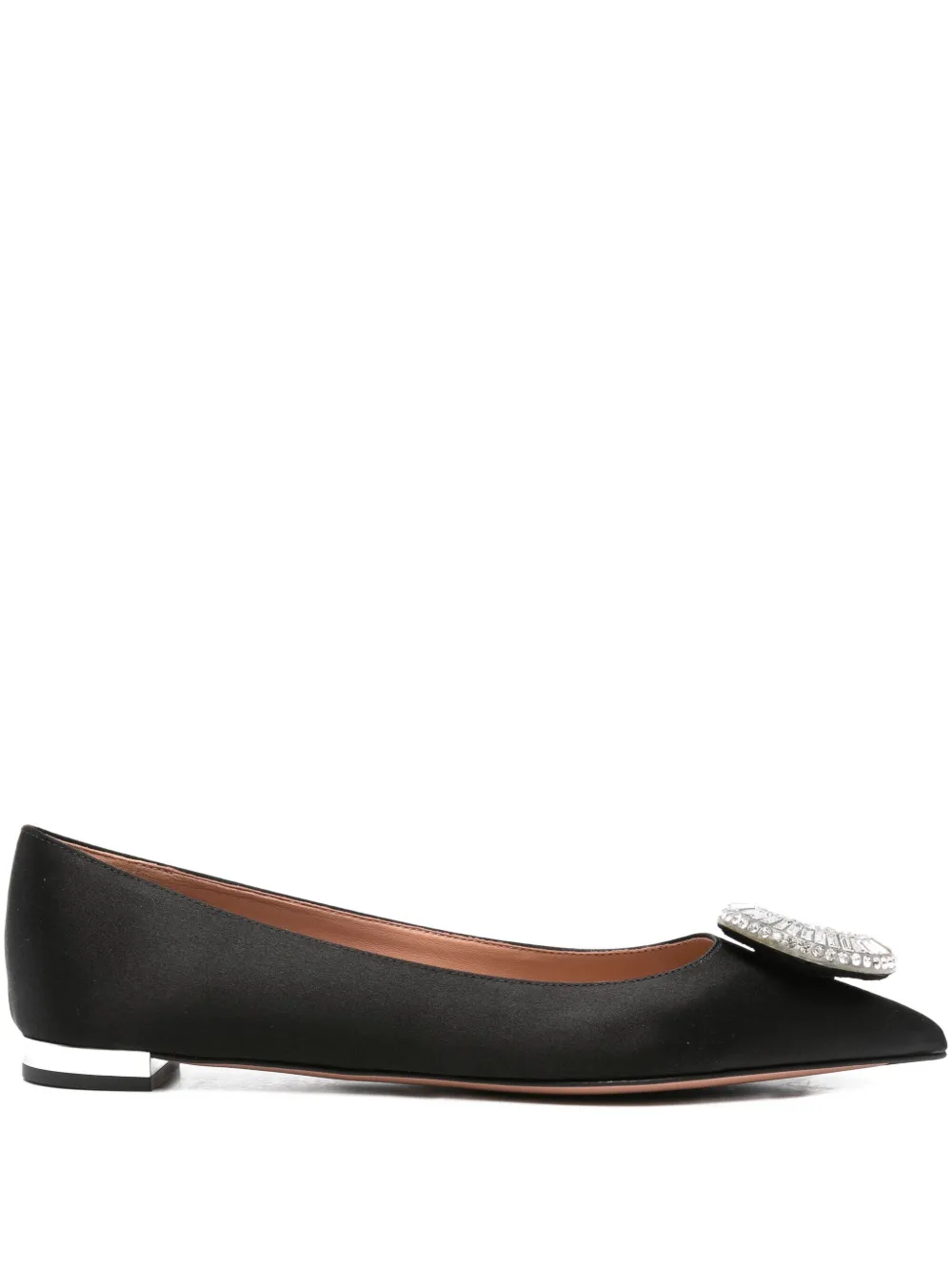 Aquazzura Crystal Hoop embellished flat pumps Black