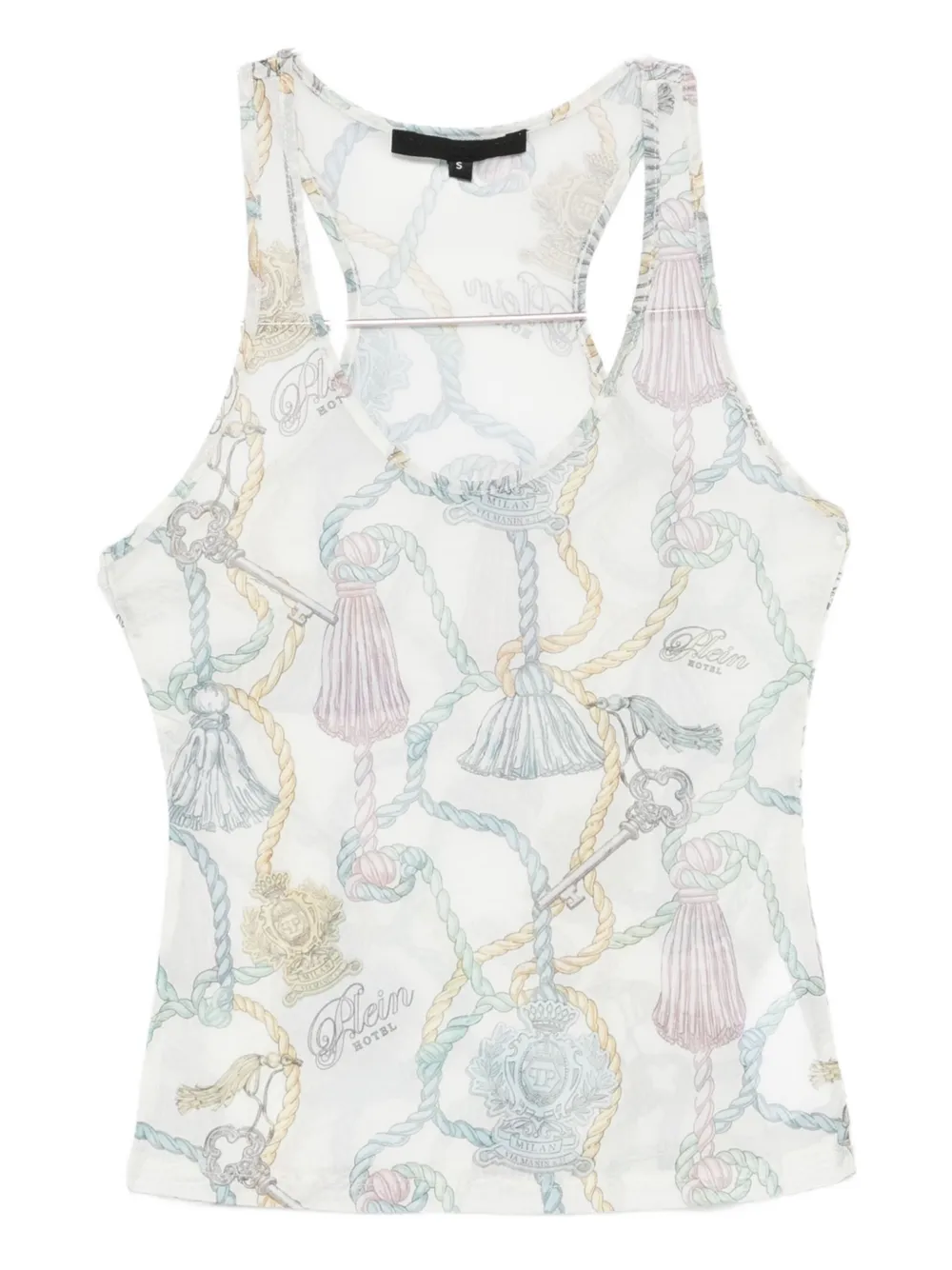 Philipp Plein rope-print tank top - Bianco