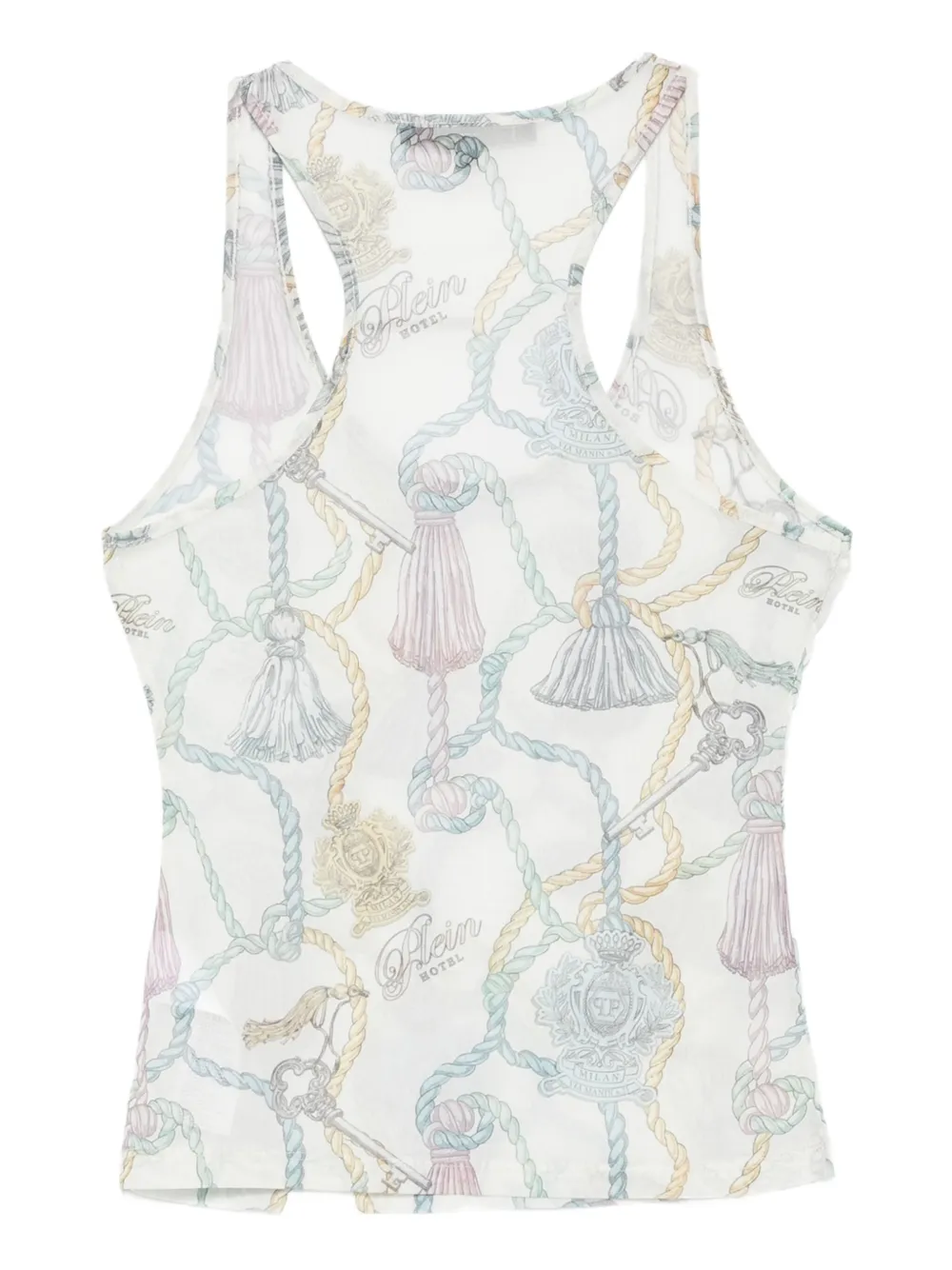 Philipp Plein Rope-print Tank Top In White