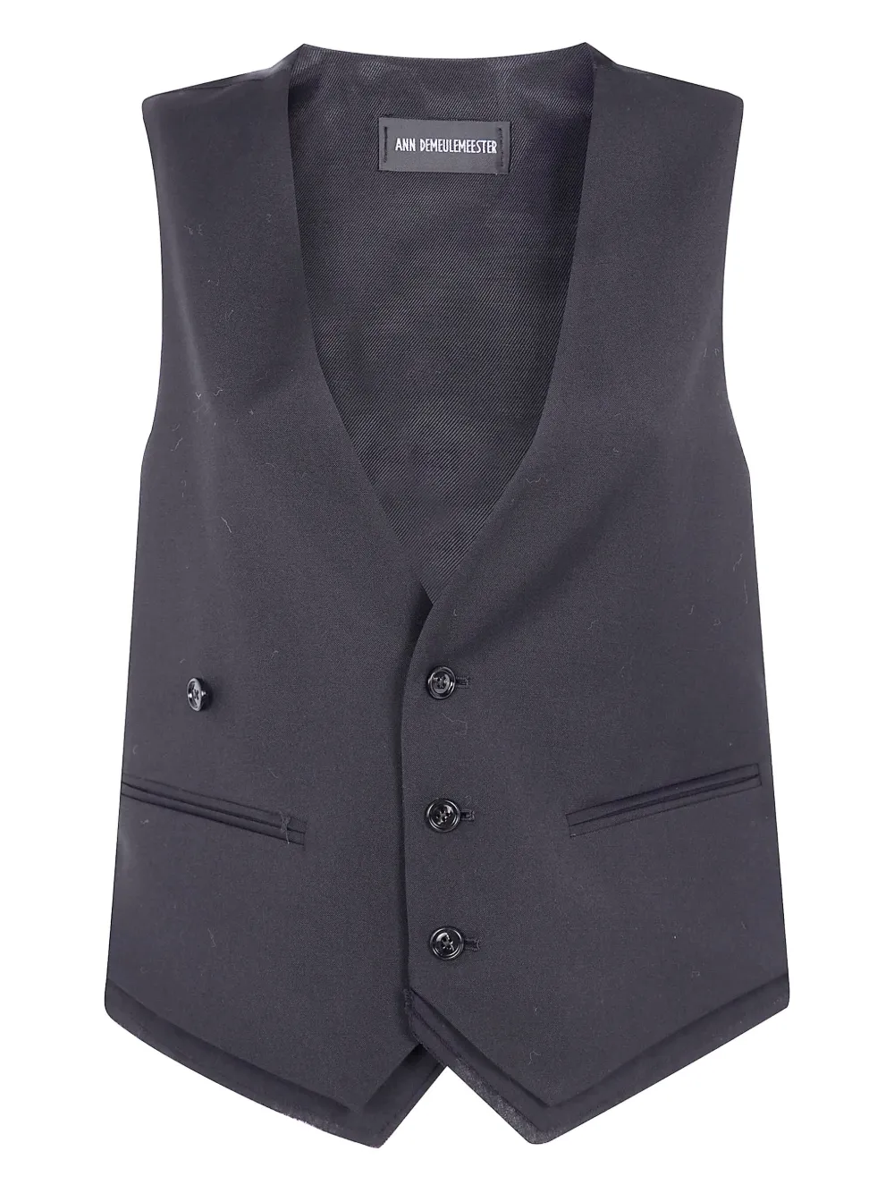 Ann Demeulemeester single-breasted wool waistcoat - Black