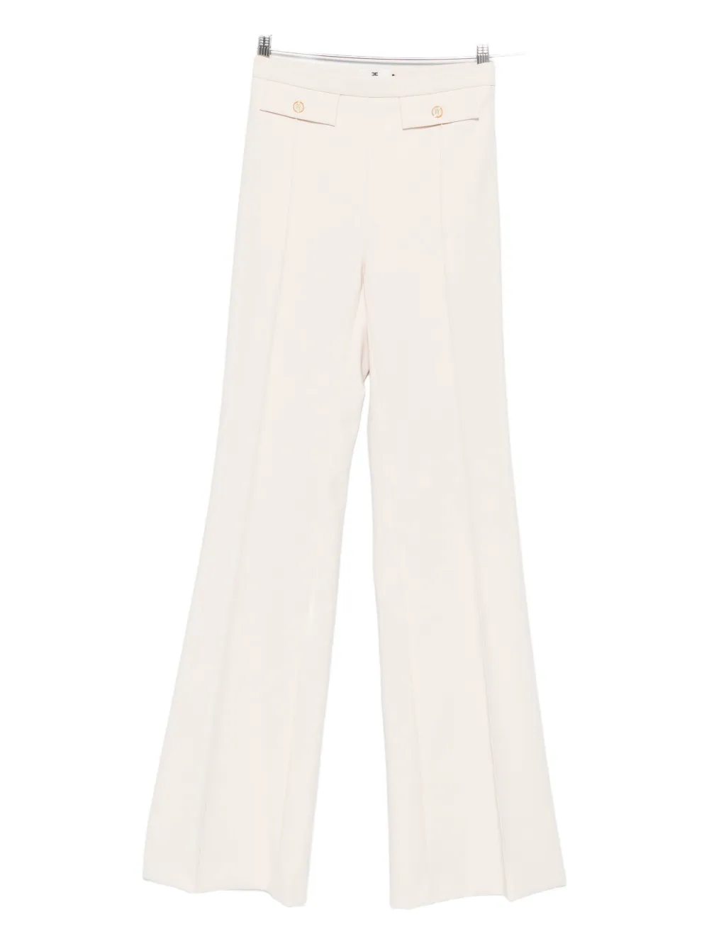 Elisabetta Franchi Button-detailed Flared Trousers In White